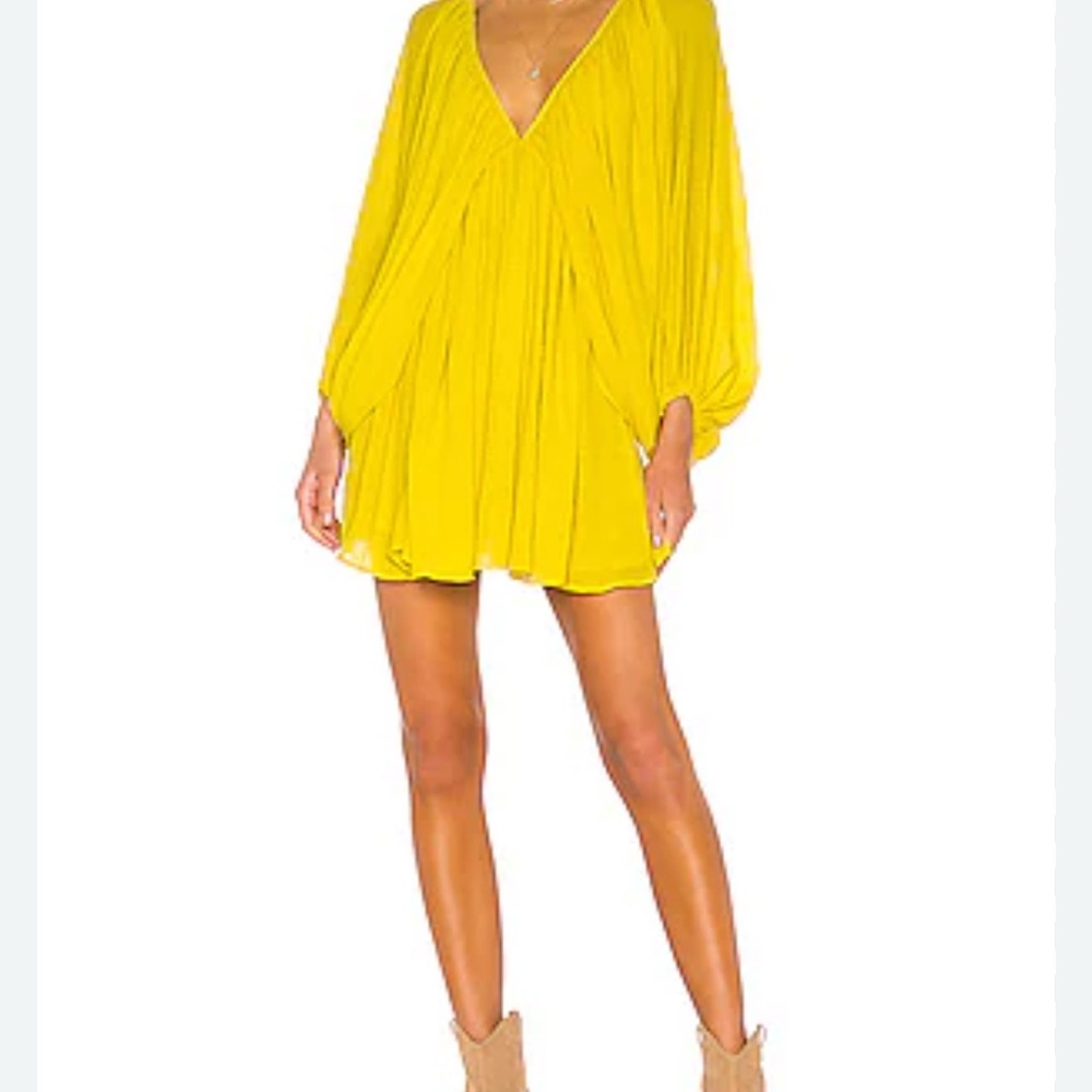 Tularosa Vibrant Yellow V-Neck Dress - Picture 3 of 8